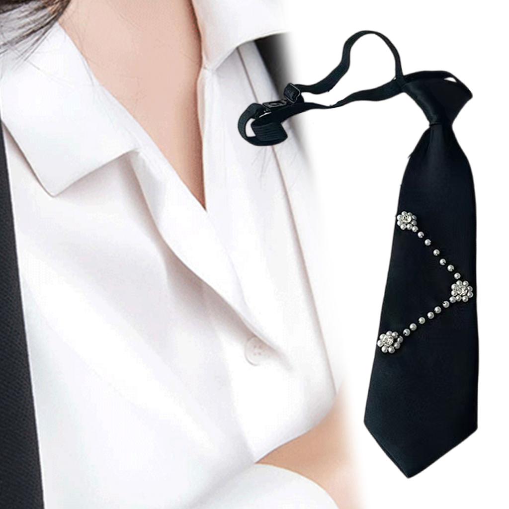 Uniform Black Ties For Janpanese JK Uniform Cosplay Accessory Neckwear jk seifuku Cute Anime Necktie with Pearls