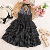 Sweetly Designed Neckless Backless Dress for Girls - Elegant and Retro Polka Dot Summer Children's Dress