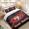 Custom Name Bedding Set 3 PiecesSan Francisco 49ers Print Duvet Cover + 2 Pillowcases Soft Bed Decor
