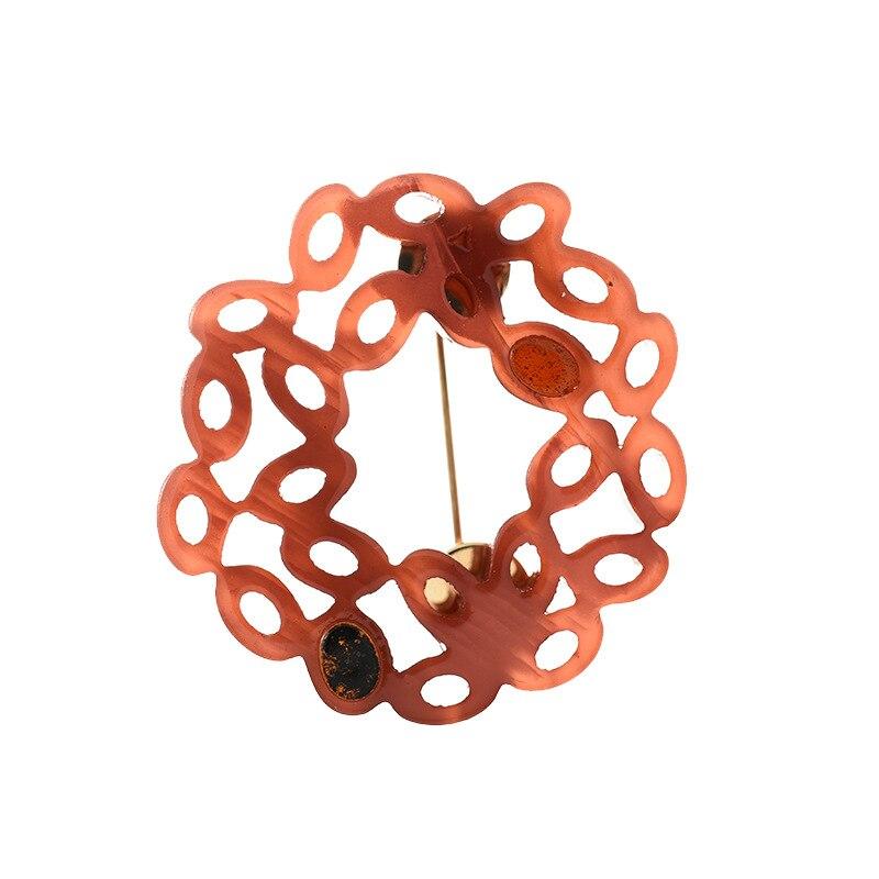 Blucome New Design Acrylic Geometric Hollow Brooches for Women Children Shirt Hat Hijab Pins