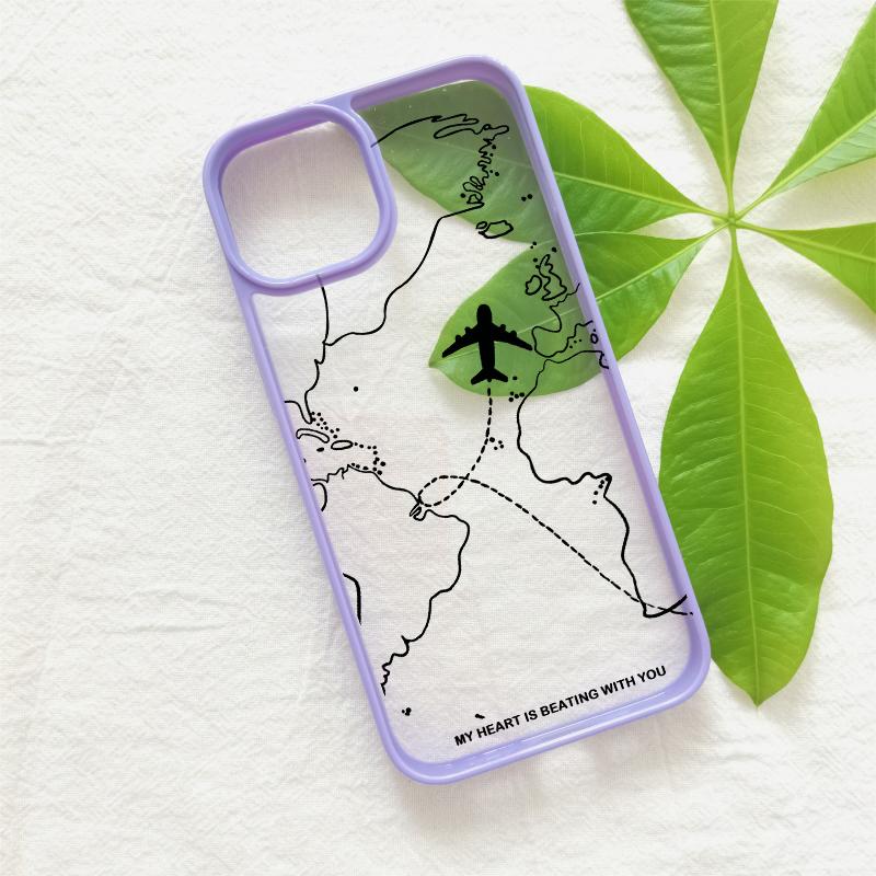 New Travel-nspired Airplane Route Design Phone Case For iPhone 16 15 14 13 12 11 Pro Max Mini 7 8 Plus X XR XS shockproof Cover