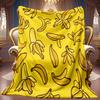 Banana Pattern Flannel Blanket Soft High-Definition Digital Print Yellow Fruit Style All-Season Cooling Blanket Perfect Gift for Family and Friends So