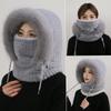 Muffole Ispessite per Ciclismo con Cappello Intrecciato in Peluche, Cappuccio Antivento per Ciclismo, Protezione Auricolare Calda Ispessita Maschera Antifreddo Invernale