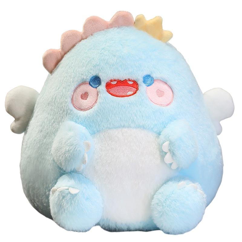 Niedliches Engel Dinosaurier Plüschtier Kissen für Kinder, PP Baumwolle gefüllt weicher Stoff, Perfektes Geburtstagsgeschenk, 30*26cm