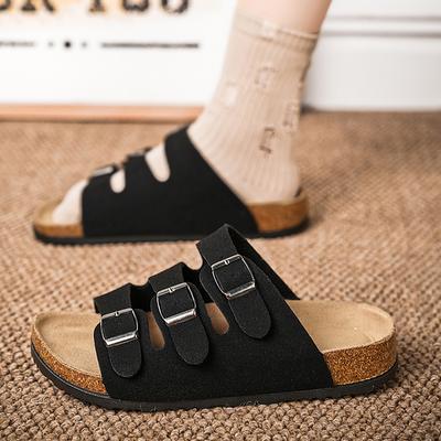FashionMen Slippers Slip On Fashion Genuine Leather Slides Man Summer Shoes Men Leisure Sandals Anti-slip Zapatos Hombre Man Slippers