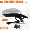 6PIN Crystal Silver Heat Turn Light Rear Mirror Assembly For VW Golf 7 7.5 2013 2014 2015 2016 2017 2018   Car Accessory