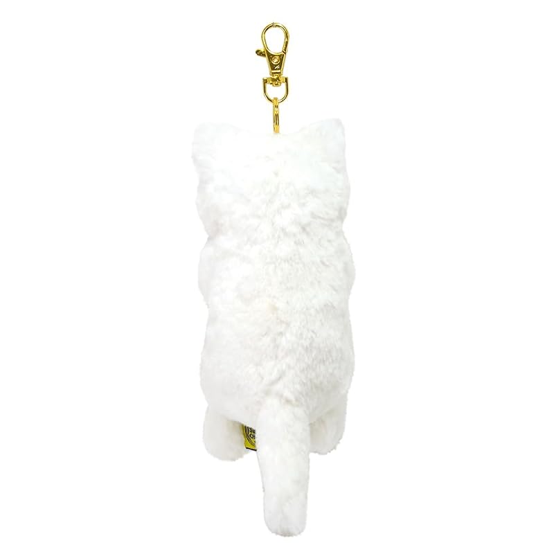 Sunlemon Knee Cat Sleeping Keychain Persian White 8 x 10 x 24 cm Bag Charm Keychain Cute Animal Cat P-1963