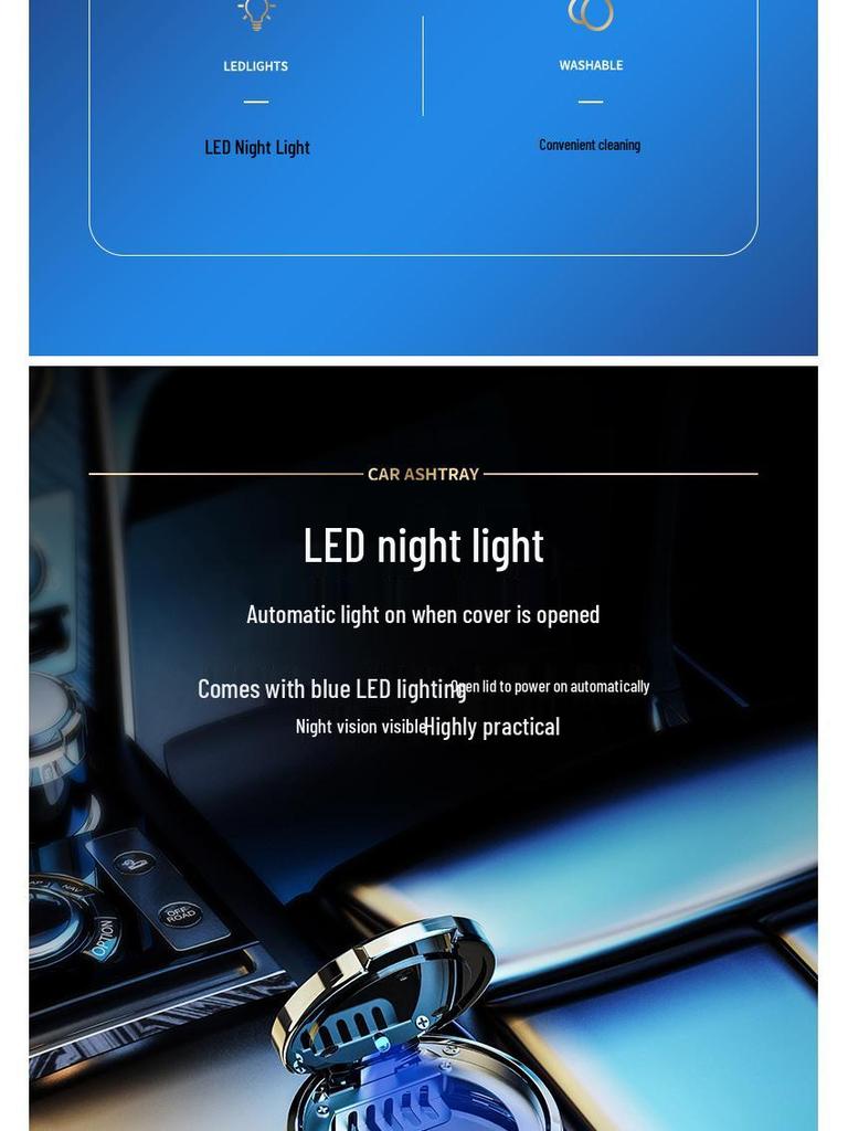 Hanging Arcfox Car Ashtray: Multifunctional Interior Accessory for Men & Women