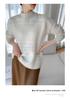 100% Pure Wool Half-High Collar Knit Sweater - Women's Autumn/Winter Soft Pullover, Thick Base Layer.