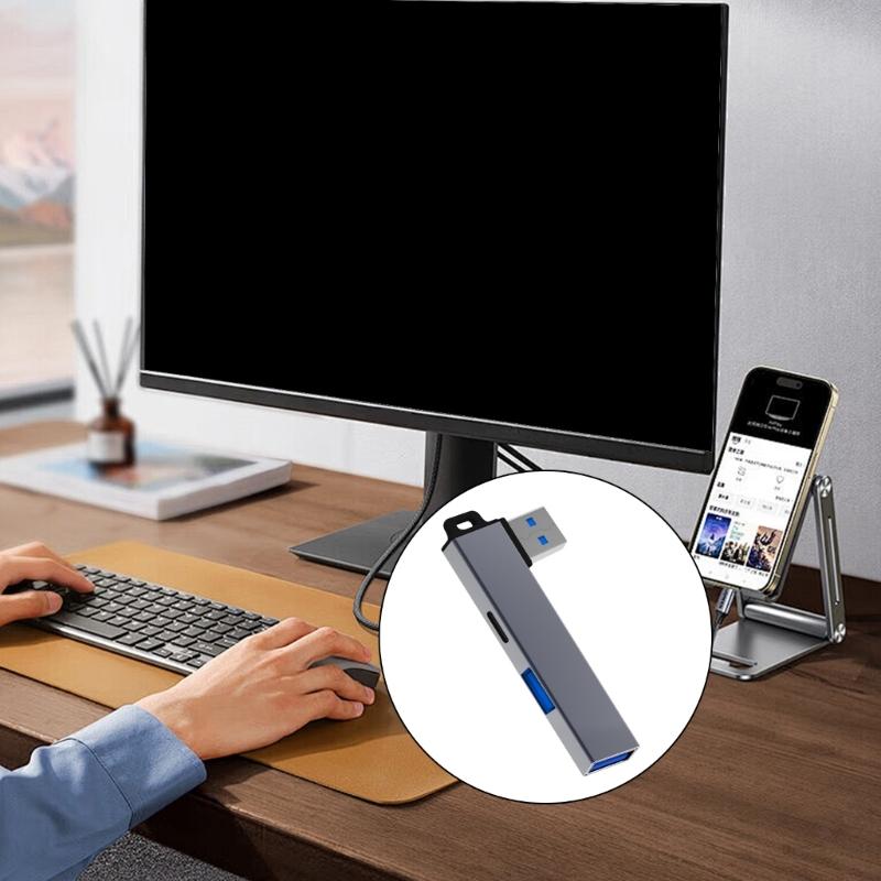 Portable USB3.0 Hub USB3.0 to Type C and Double USB Port Hub USB3.0 To USB Adapter with Strong Compatibility For Laptops