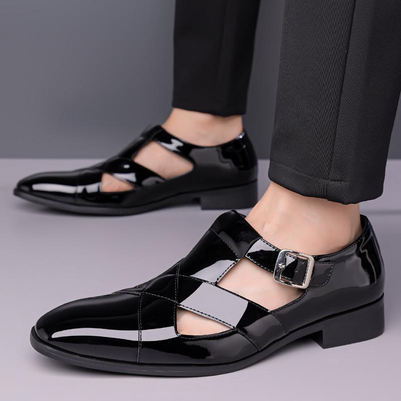 Men's Sandals Luxury Cowhide Leather Sandals Breathable Hollow Out Sandal Designer Men's Gladiators Sandal Casual Beach Sandals