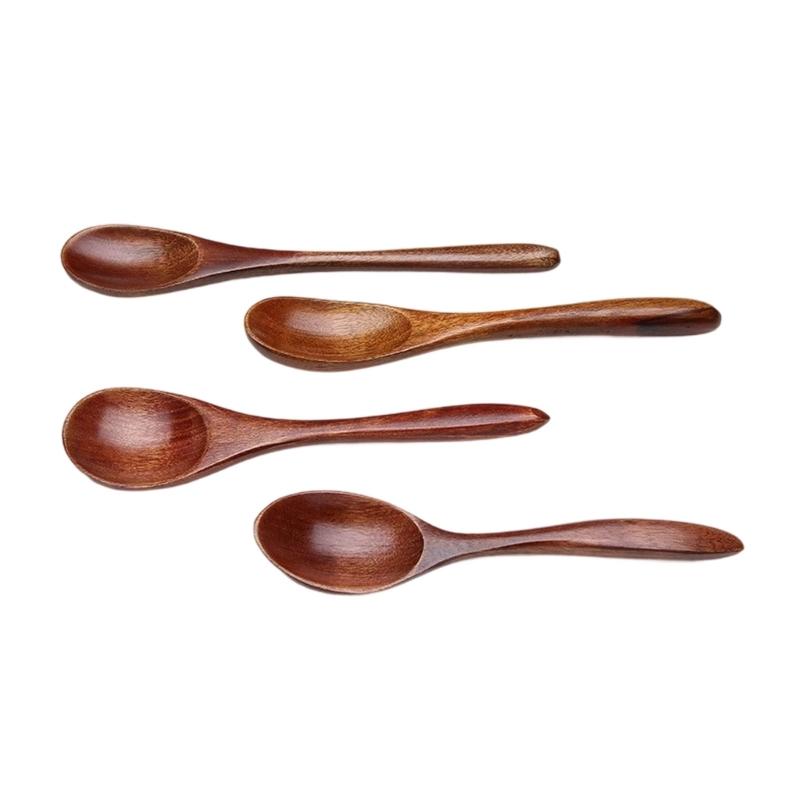 Handcrafted Nanmu Wooden Spoon Lacquer Coated Utensils For Coffee Stirring Soup Serving And Dessert Durable Kitchenwares Natural Finish