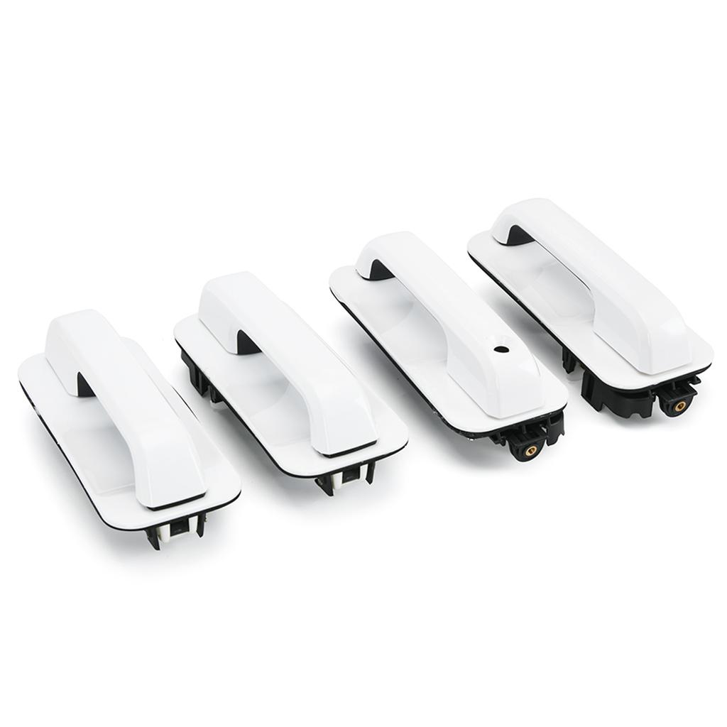 4PCS Pearl White Door Handle Set Front & Rear For Ford F150 Pick-up Truck FL3Z1522405AA JC3Z2522404AA JC3Z2626605AA