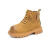 Children's autumn and winter high-top Martin boots elastic band rhubarb boots non-slip and wear-resistant tooling boots thick-soled boys' leather bo