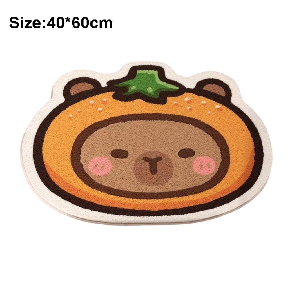 Kawaii Capybara Floor Mat Non-slip Water Absorption Bath Mat Soft Carpets Living Room Decor