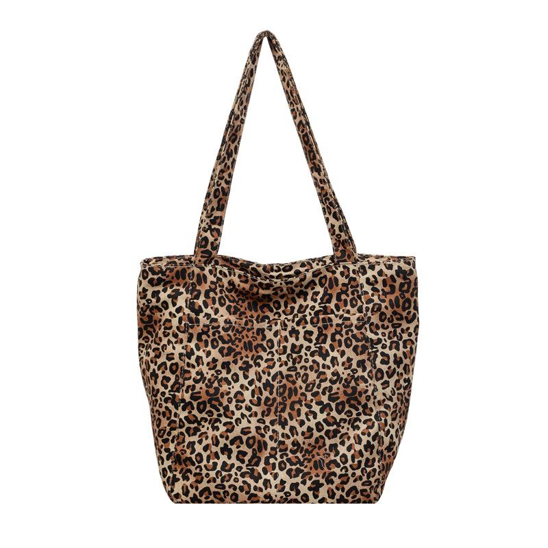 Borsa Tote Stampa Leopardo Grande Capacità Borsa a Spalla Casual Borsa a Mano Quotidiana per Donne