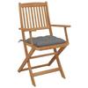 Chaises pliables de jardin, 6 pcs avec coussins vidaXL Bois d'acacia