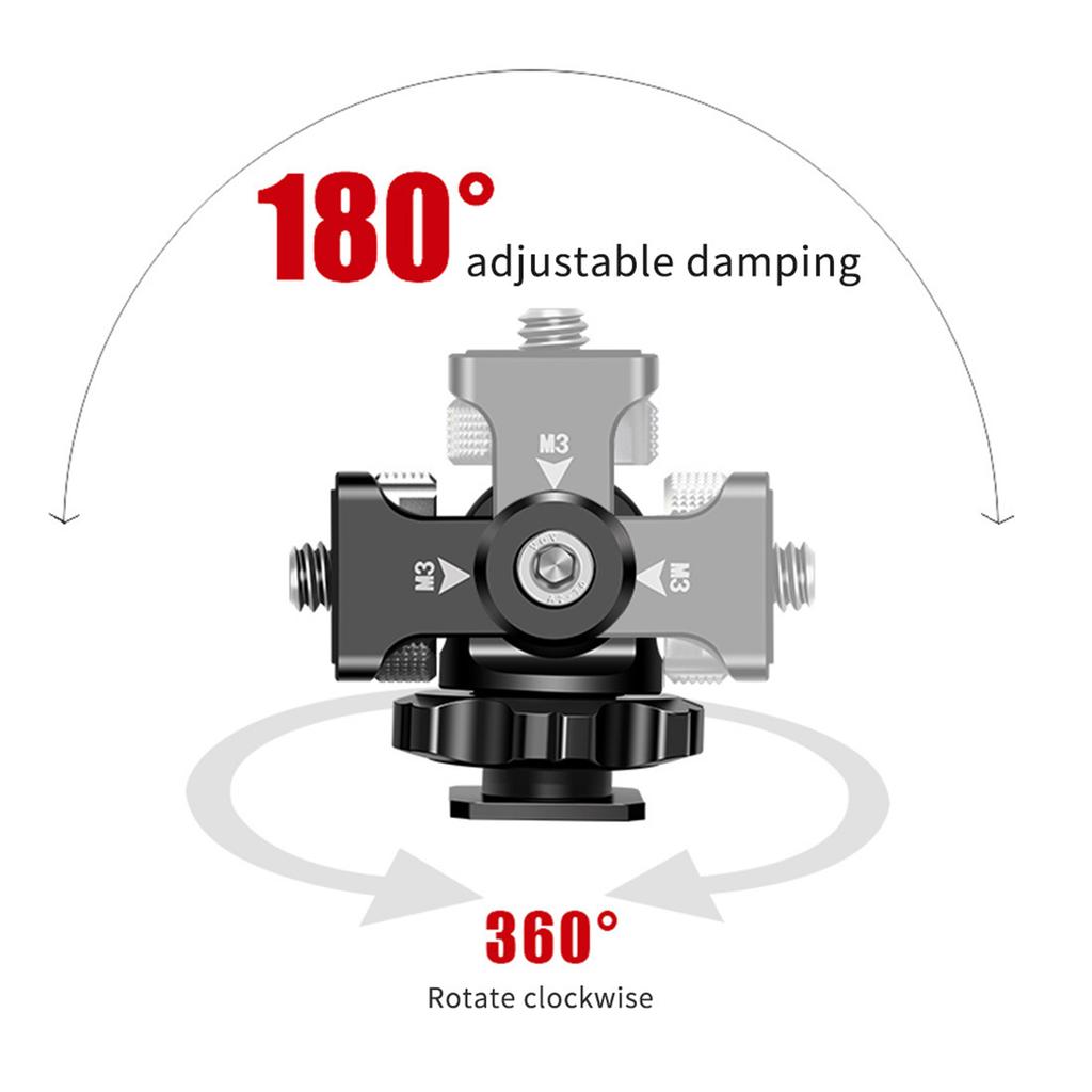Supporto per Monitor da Fotocamera da 1/4 di pollice con Attacco Slitta Fredda Rotazione a 360 Gradi Inclinabile di 180° Supporto Stabile e Robusto