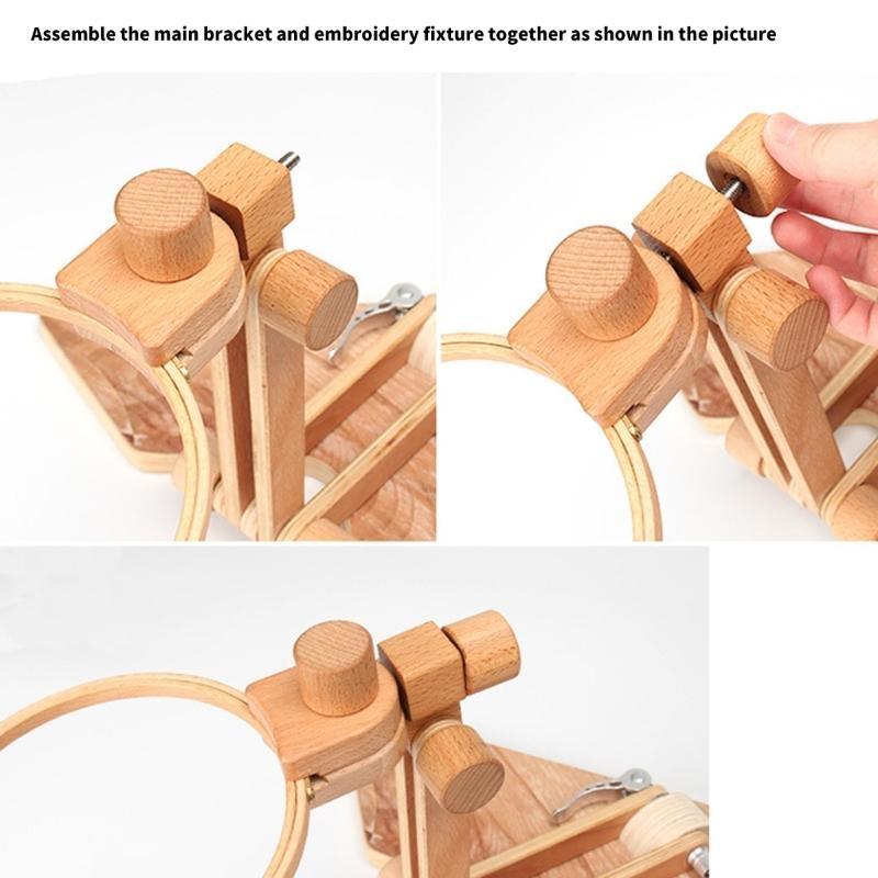 Height Adjustable Embroidery Hoop Holder Tabletop Stitching Frame Stand