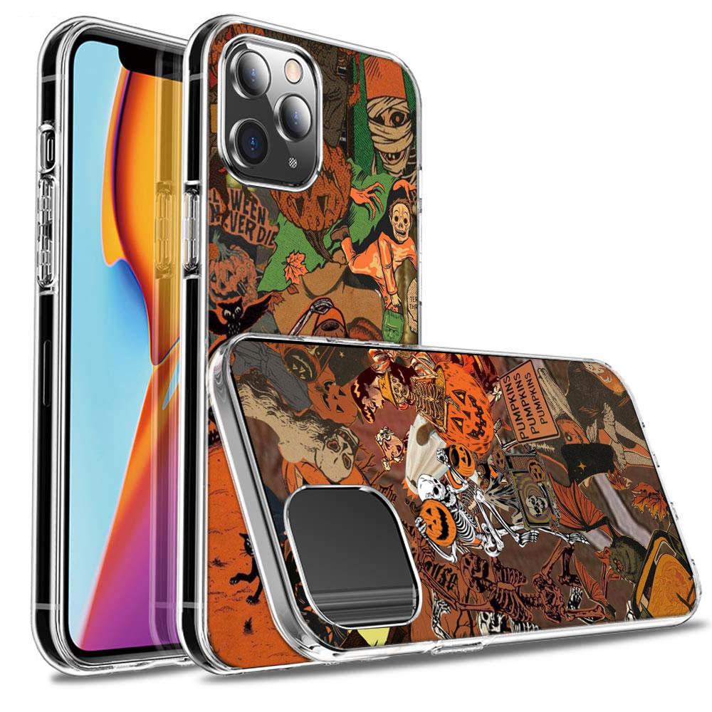 Halloween Fall Art Witch Cat Phone Case For Iphone 16E 15 Pro 14 Plus 17E 16 17 Pro Max Air 11 12 13 Mini Shockproof Capa Cut