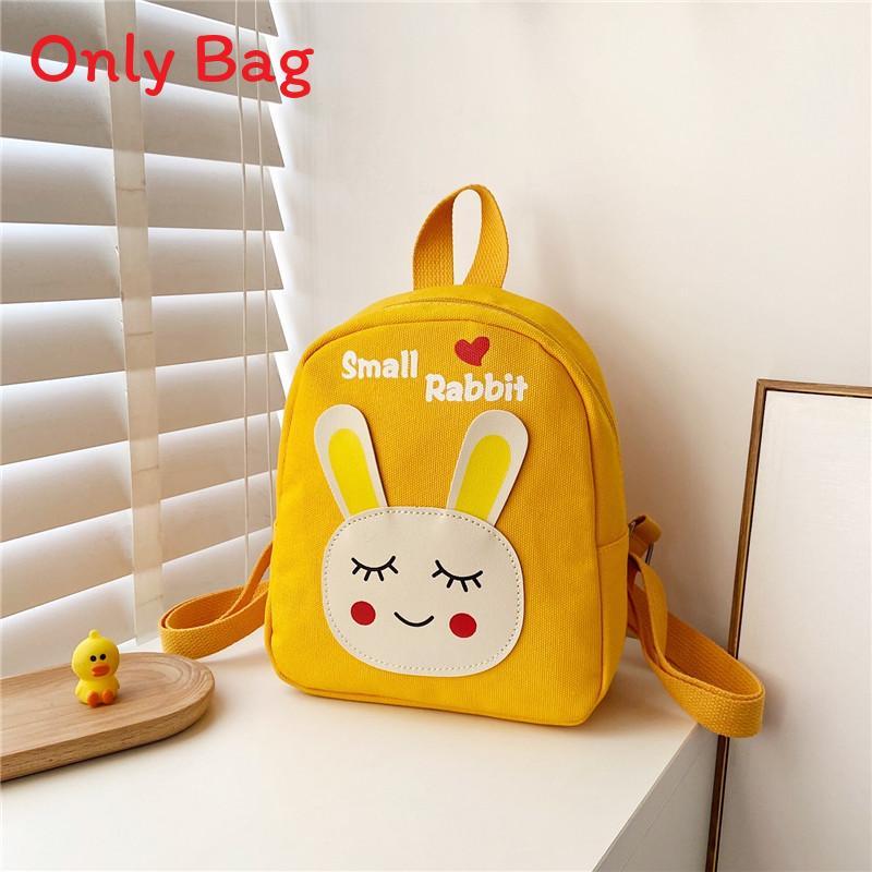 Animal Pattern Childrens Canvas Backpack With Adjustable Straps For Daily Use жёлтый
