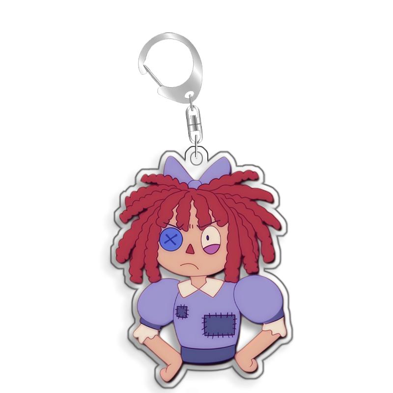 For The Amazing Digital Circus Jax Pomni Ragatha Gangle Acrylic Selfmade Cute Cartoon Anime Keychain Pendant Toy Gifs 5cm