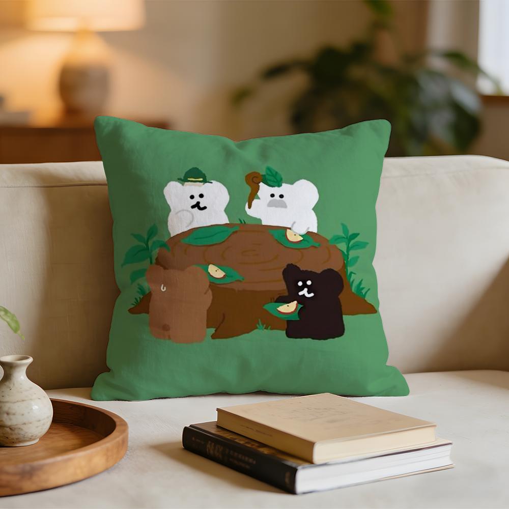 Cartoon DDinotaengs Cute Cushion Cover Short plush pillowcase for bed sofa carwashable