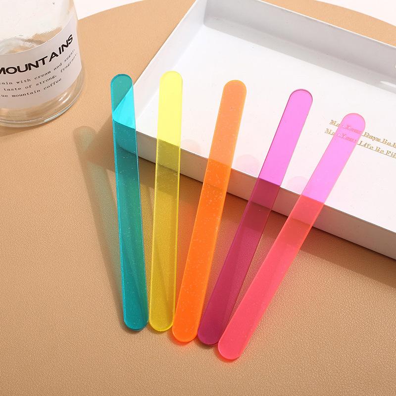 20PC Acrylic Craft Sticks Mixed Color Transparent Popsicle Sticks for DIY Homemade Ice Cream Bars, Reusable Treats Ice Pop Stick