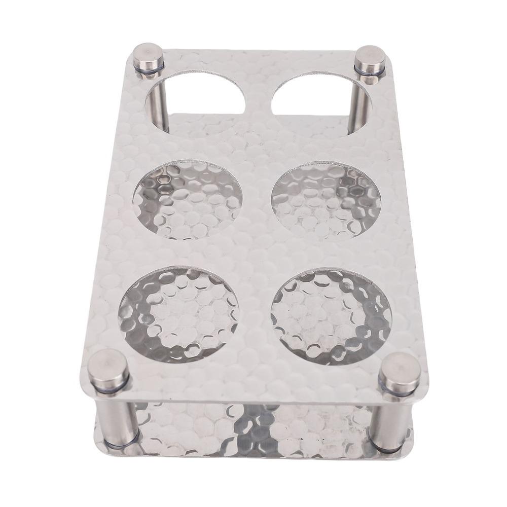 6 Holes Serving Display Tray Stainless Steel Glass Cup Rack Practical Wine Glass Tray Bar