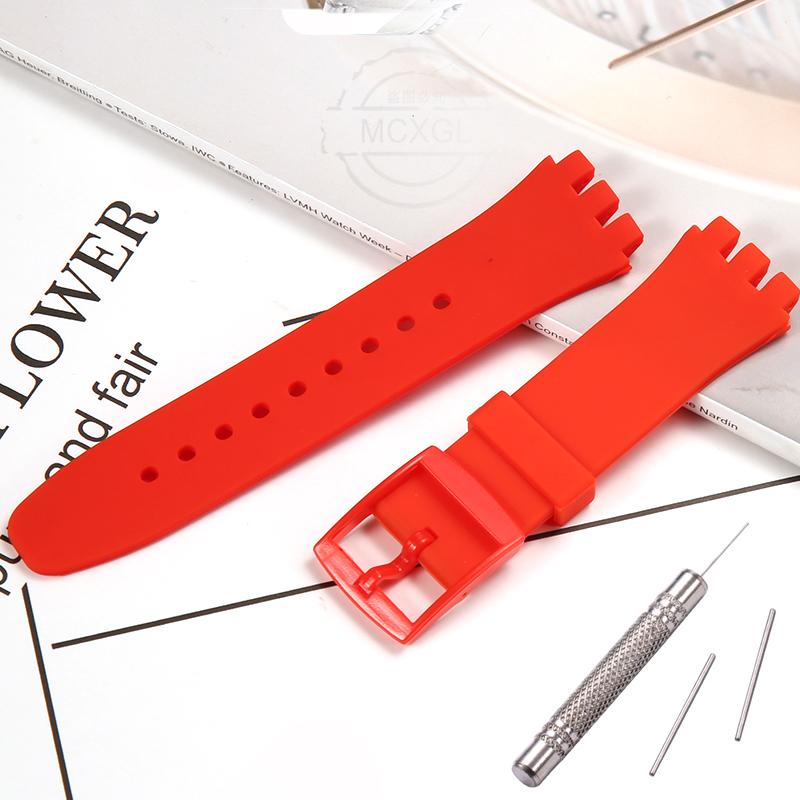 Silicone Strap For Swatch SUSB401 SUSW402 SUSN400 SUSL400 20MM Series Watchband Waterproof Replacement Watch Accessories