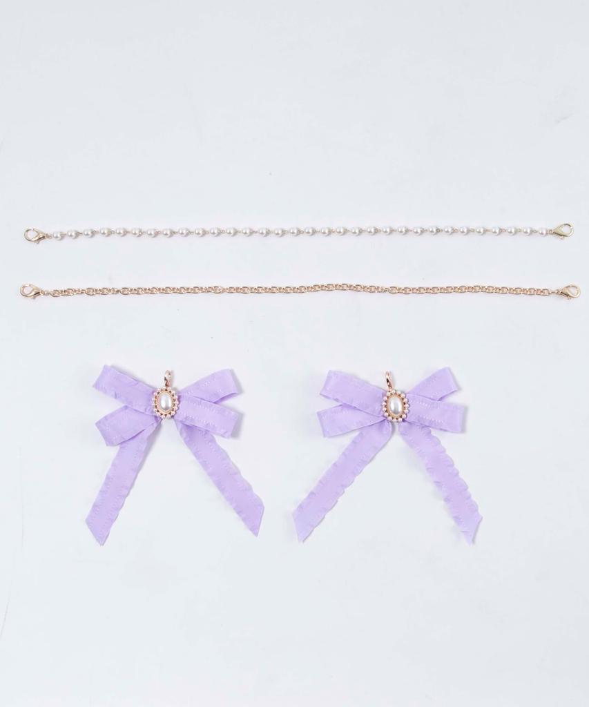 WEGO Ita Bag DIY Set with Sparkling Pearl Ribbon Perfect for Live and Size Light Purple (LL Size) Decorations, Oshikatsu, Events, Performances, Gifts,