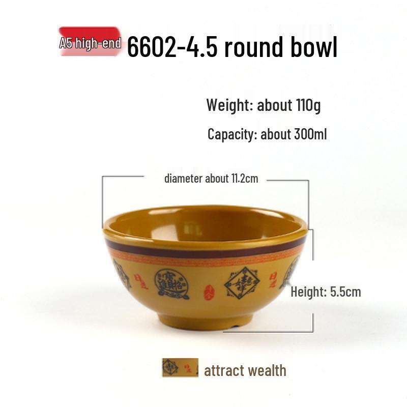 Auspicious Design Tempered Melamine Ramen Bowls