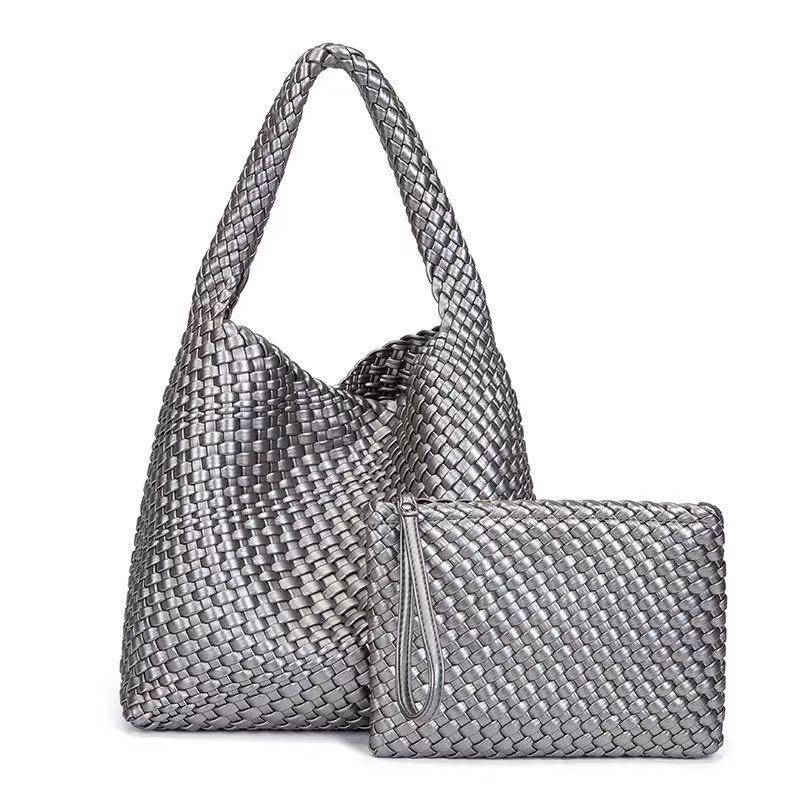 Custom Large-Capacity Woven Tote: High-End Mother-Child Bucket Bag and Underarm Basket