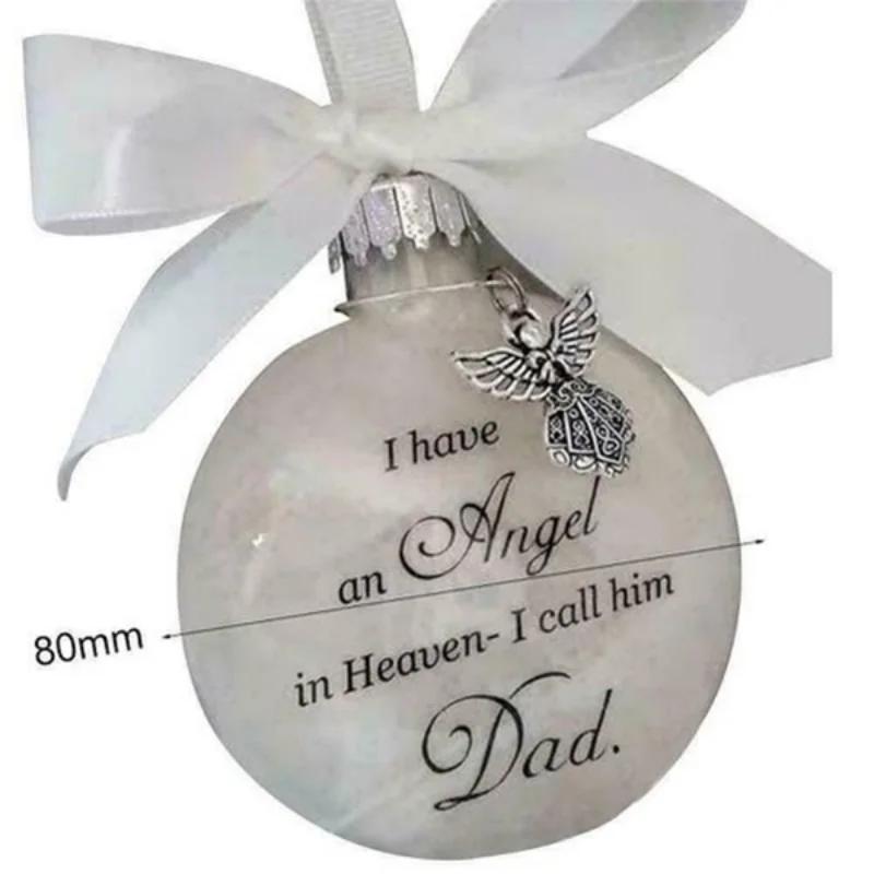 Julgranskulor Minnesprydnad Fjäderboll Ängel i Himlen Minnesprydnad Julgranshängning Till Minne av Mamma Pappa