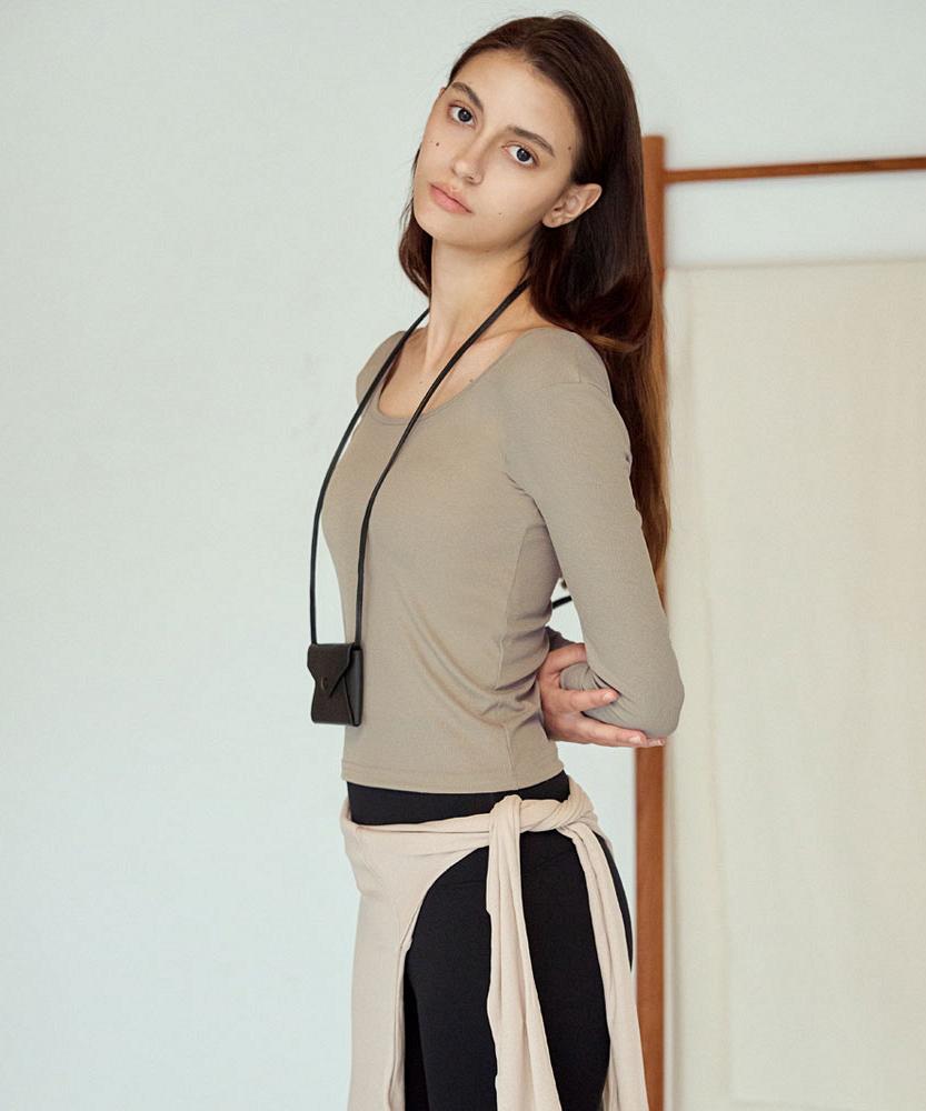 Debiweeo May Square Neck Long Sleeve Devi-T0139-Sand