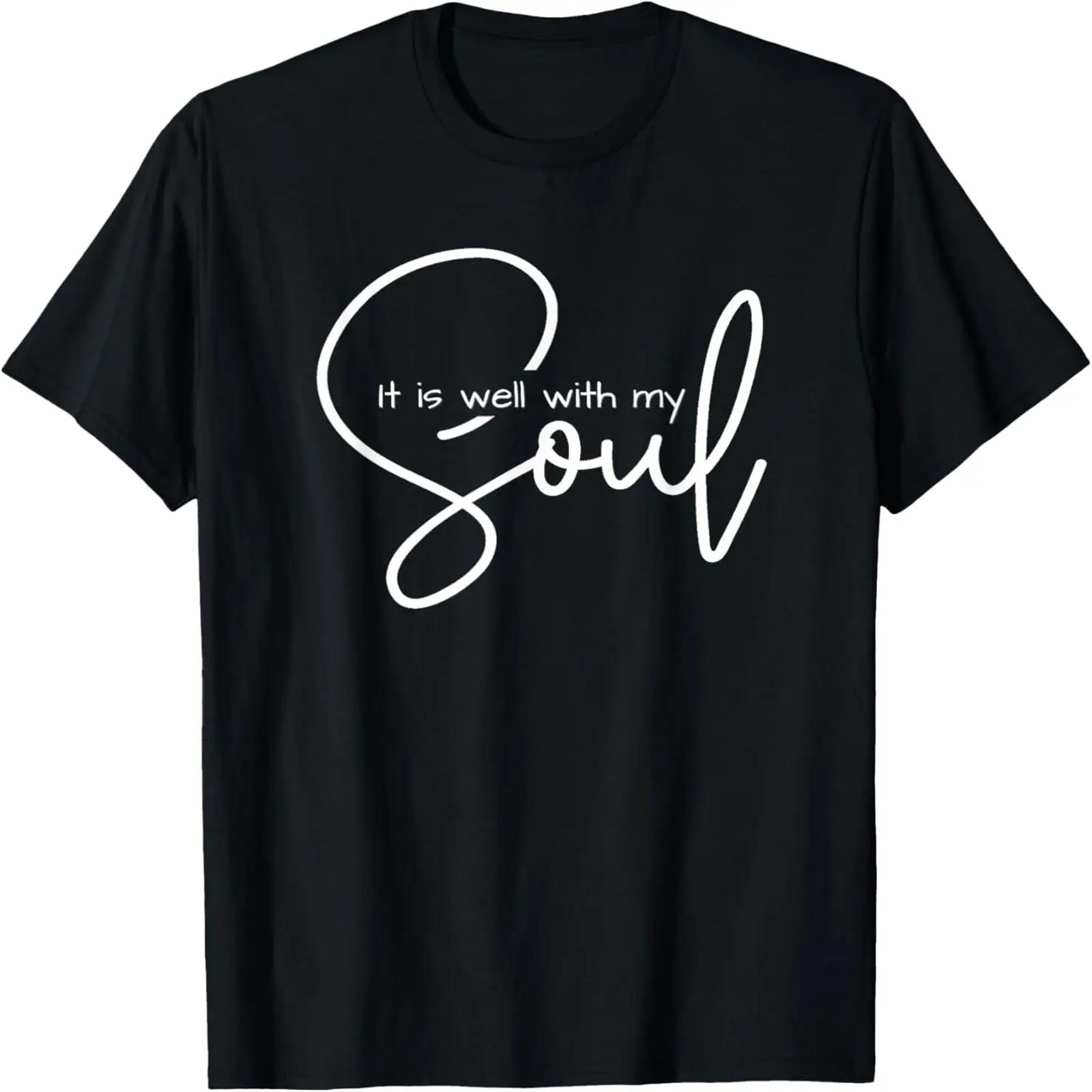 Christian shirts for women men  It is well with my soul T-Shirt XXXXXL разноцветный