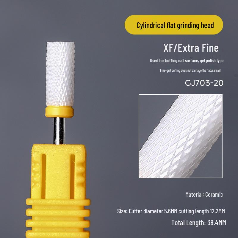 Hochtemperaturbeständiger Keramik-Nagelschleifkopf zum Formen, Entfernen der Nagelhaut, Entfernen von Gel-Politur und zur Verwendung mit einem Nagelfräser.