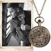 Pocket Watch Antique Butterfly Skeleton Analog Display Waterproof With Cover Pendant Necklace Chain Bronze Retro Fashion Accessory - Birthday