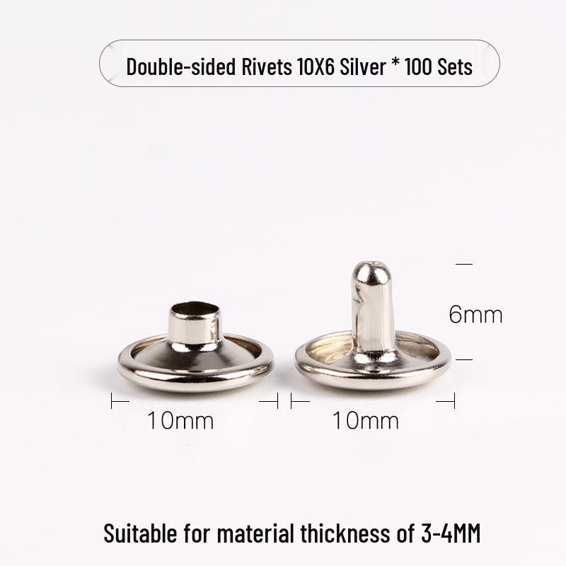 4-12mm DIY Metal Double-Sided Cap Rivet - Decorative Shoe Repair Accessory