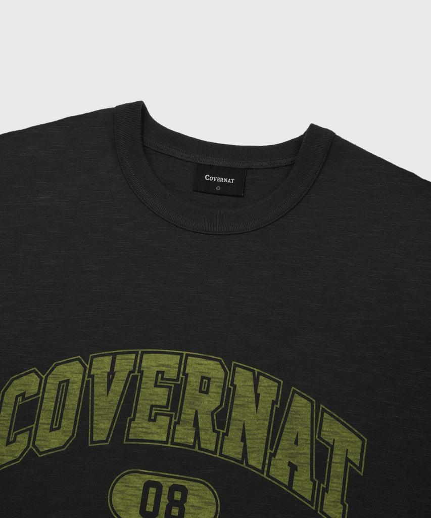 COVERNAT Slub Arch Logo Long Sleeve Charcoal