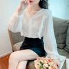 Women's Spring Solid Color Sweet French Top Daily Pretty Temperament Blouse
