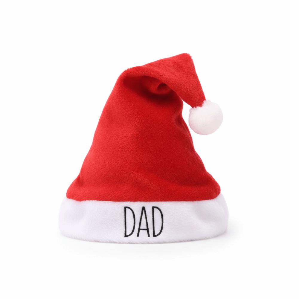Fluffy Family Matching Santa Hat DAD MOM MINI Embroidered Plush Santa Cap Home Decor