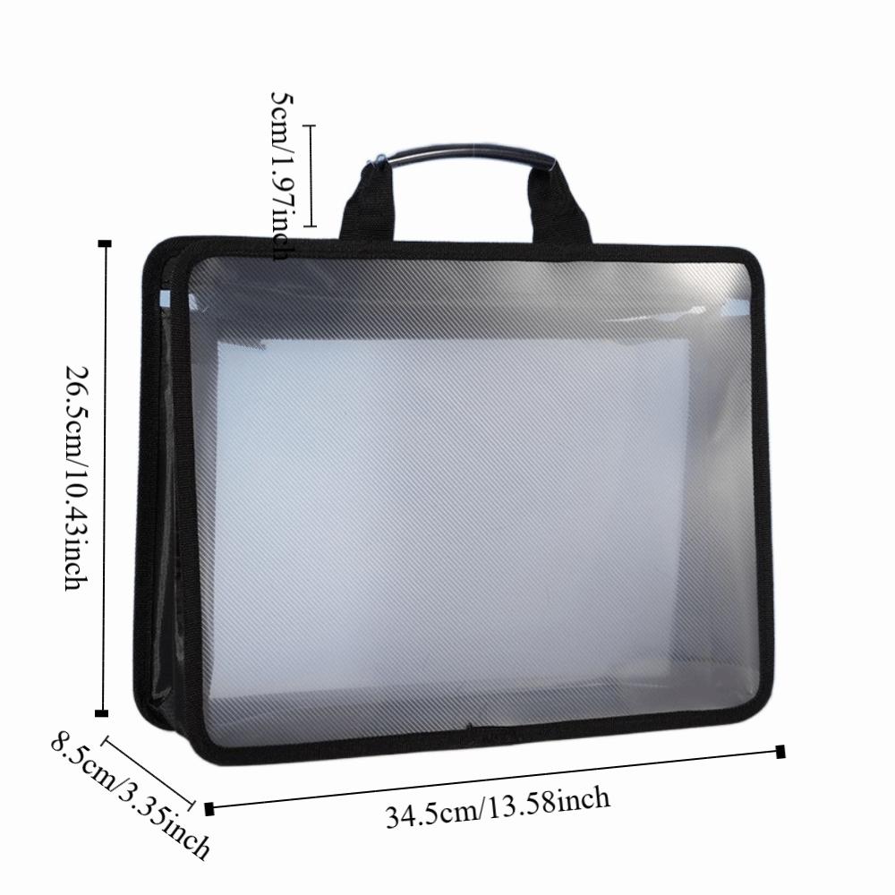 Large Capacity Transparent A4 Handbag Waterproof File Storage Bag Students Portable Bag  Office