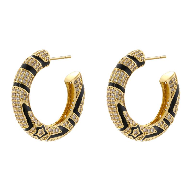 ZHUKOU 4 styles of earrings/studs with zirconia and snake motifs Atmospheric and glamorous earrings for women: VE1321-VE1324