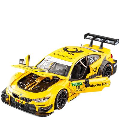 1/24 BMW M4 Racing Car Free Wheeling High Light Sport Racing Car Modelo Toy Diecast Metal Alloy Miniature Réplica