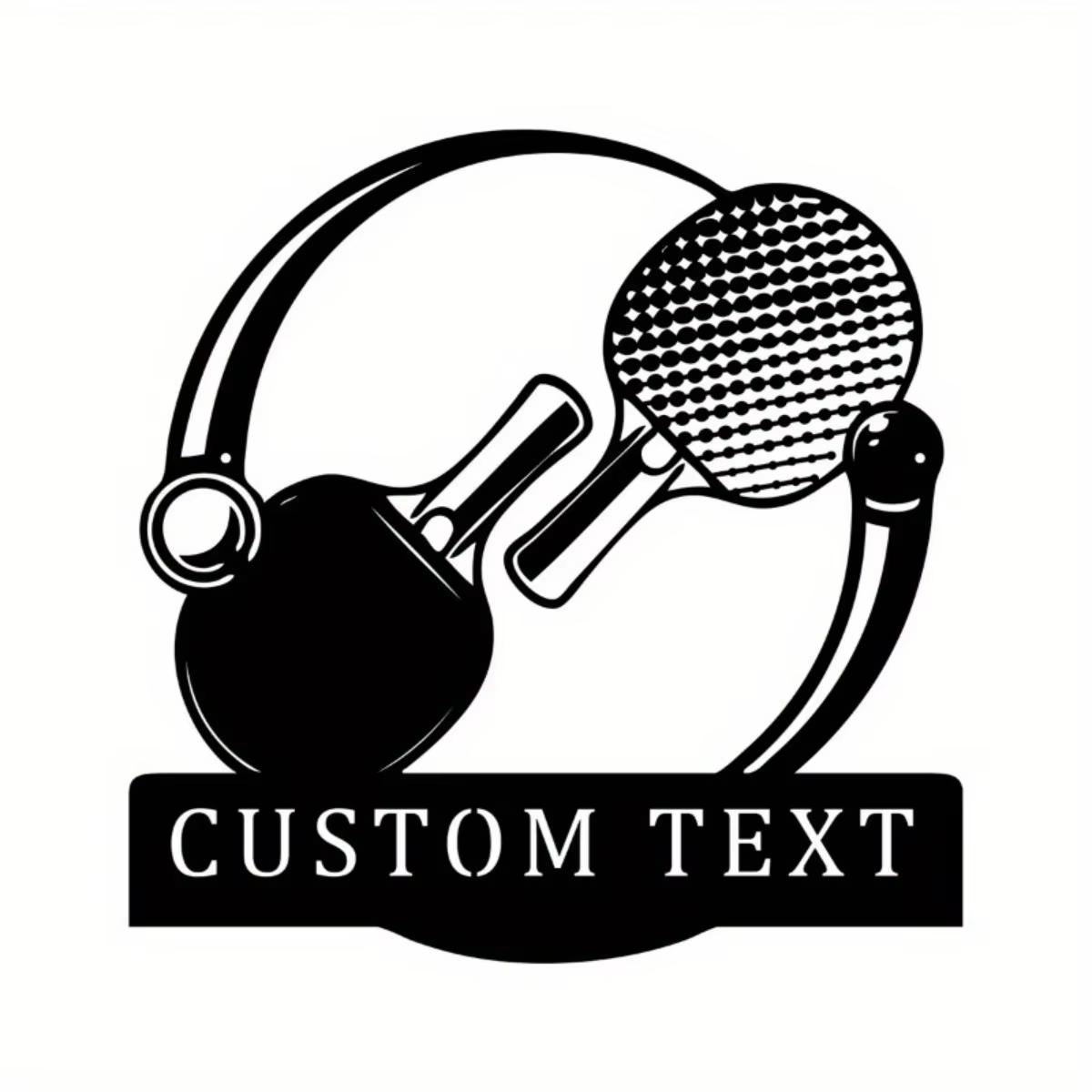 

Customized Personalized Table Tennis Metal Sign Fan Focused Wall Art Sports Decor S чёрный