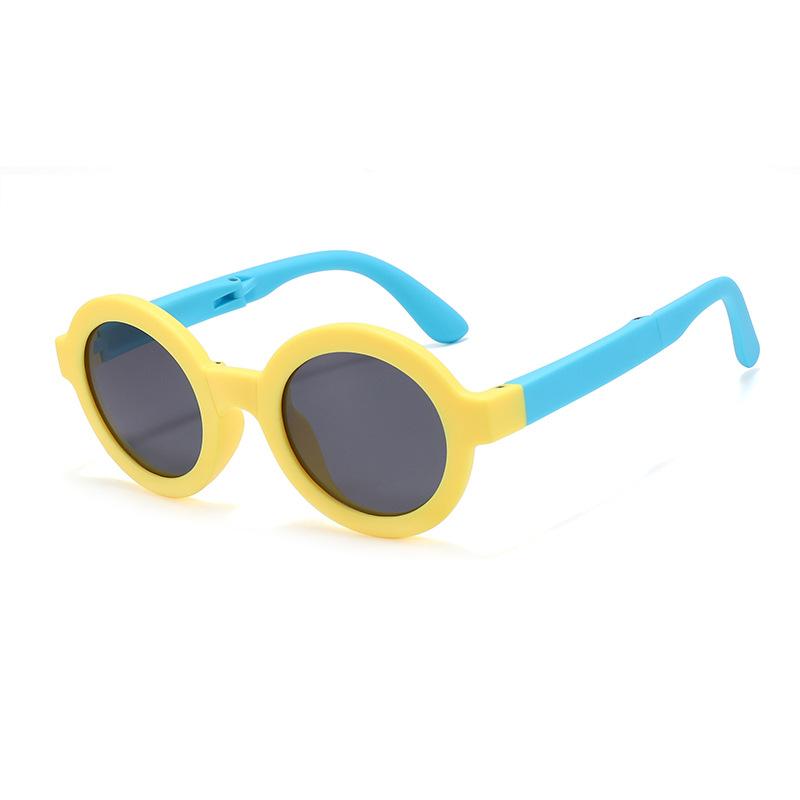 Childrens Sunglasses Foldable Round Frame Summer Outdoor Sun Protection Uv