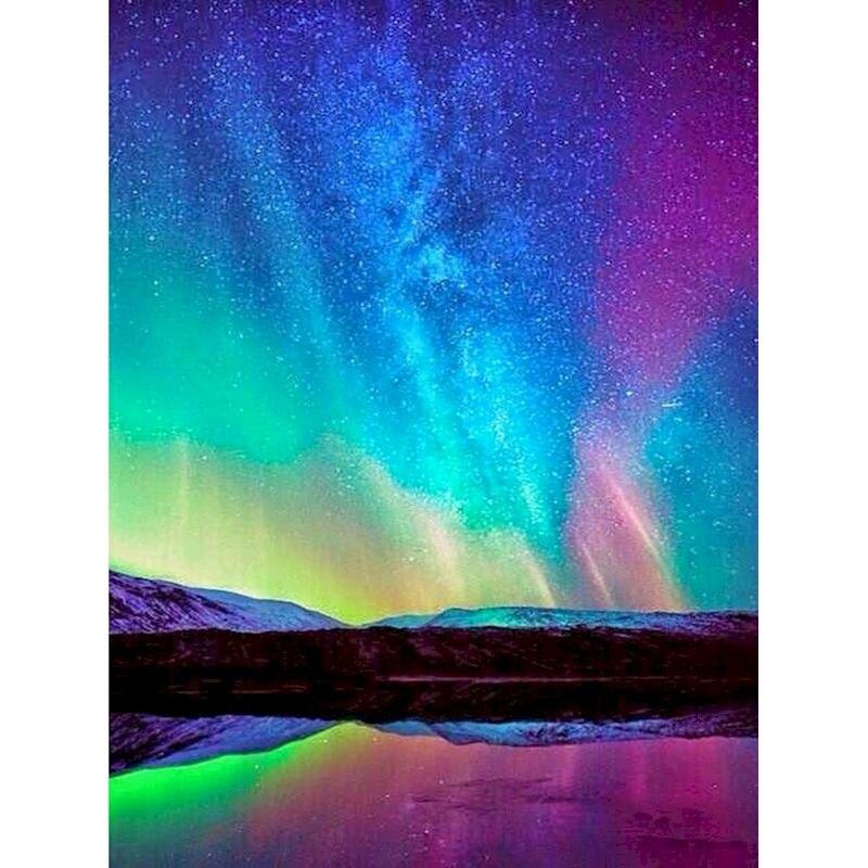 Full Round Drill Diamond Painting Starry Sky Landscape 5D DIY Diamond Painting Craft Kit Diamond Embroidery Hobbies Home Decor