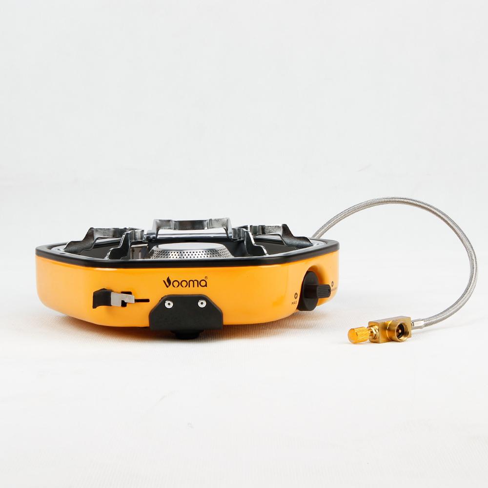 Vooma Mini Portable Outdoor Stainless Steel Cooktop High Fire Camping Survival Hexagon Gas Butane Fuel Manual Windproof Stove жёлтый