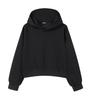 Silver Fox Velvet Women's 450g Heavyweight Hooded Sweatshirt - Short, Trendy Drop Shoulder Pullover for Autumn/Winter 